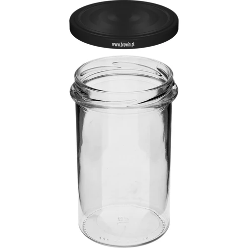 Słoik prosty 545ml (fi 82) - z czarną zakrętką, 6 szt. - 4
