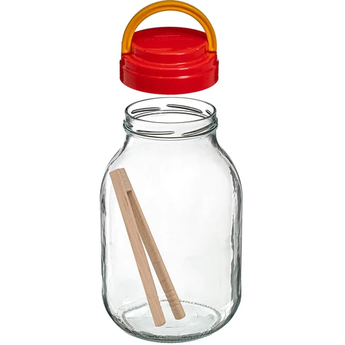 Słoik TO 3 L z plastikową zakrętką + szczypce fi 100 - 3