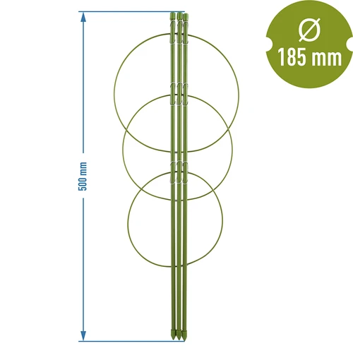 Suporte anelar para plantas, 3 anéis, 0,5 m - 2