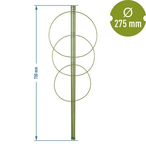 Suporte anelar para plantas, 3 anéis, 0,7 m - 2