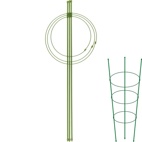 Suporte anelar para plantas, 3 anéis, 0,7 m