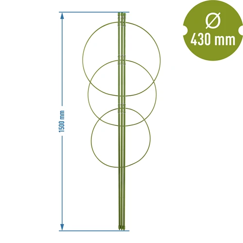 Suporte anelar para plantas — 3 anéis — 1,5 m - 2