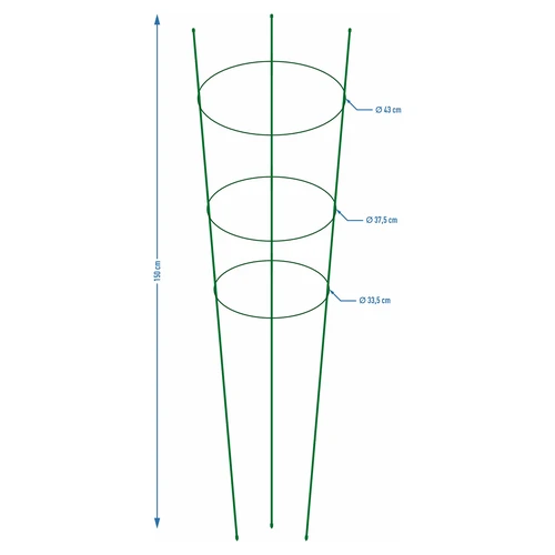 Suporte anelar para plantas — 3 anéis — 1,5 m - 2