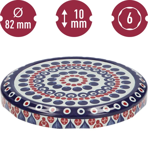 Tampa com estampado - padrão Cerâmica 2, fi 82/6, 10 unid. - 3