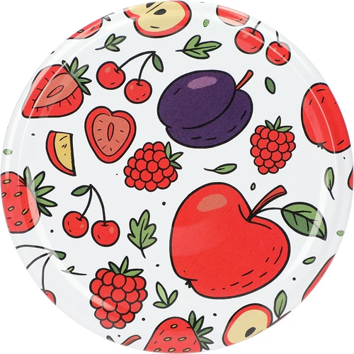 Tampa com estampado - padrão Frutas, Ø 82/6, 10 un.