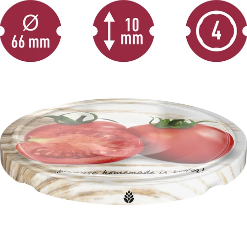 Tampa de rosca fi 66/4 com estampagem de legumes - avulso - 2