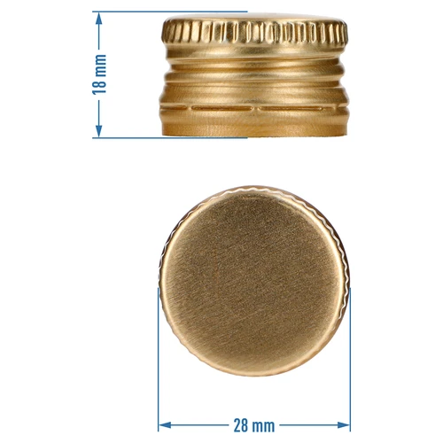 Tampa de rosca para garrafas Ø 28/18 - dourada - 8 unid. - 4