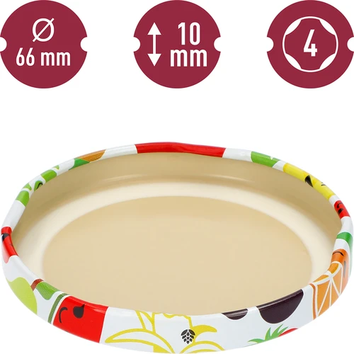 Tampa fi 66/4 com estampado de frutas - 10 unid. - 4