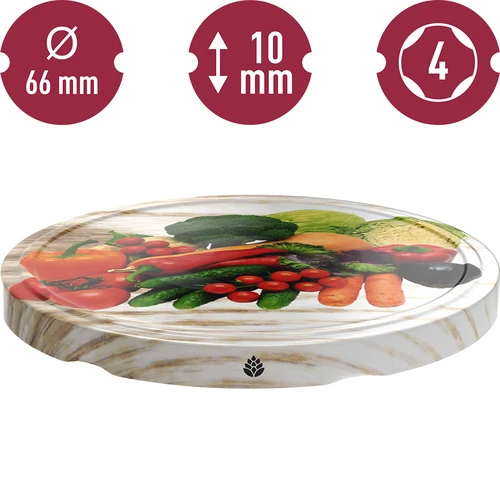 Tampa fi 66/4 vegetais em fundo branco - 10 unid. - 3