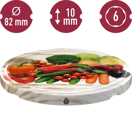 Tampa fi 82/6 vegetais em fundo branco - 10 unid. - 3