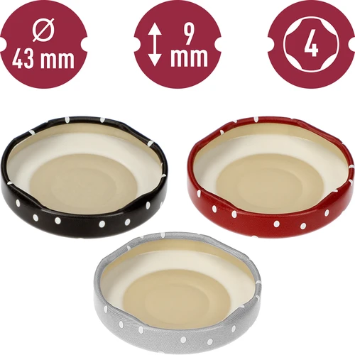 Tampa Ø 43 mm às bolinhas (cores sortidas) - 10 unid. - 10