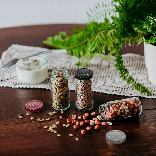 Tampa Ø 43 mm às bolinhas (cores sortidas) - 10 unid. - 12