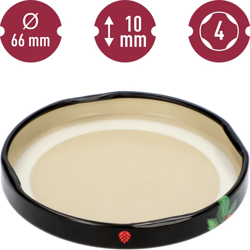 Tampa Ø 66/4 com frutas sobre fundo preto - 10 unidades - 4