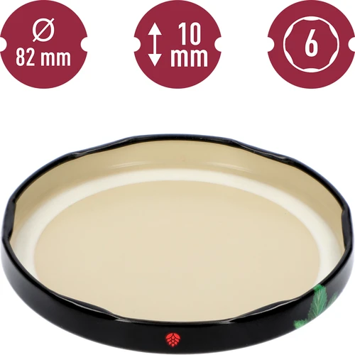 Tampa Ø 82/6 com frutos em fundo preto - 10 unid. - 4