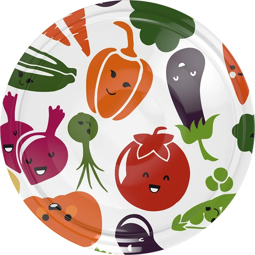 Tampas fi 66/4 com motivos de legumes - 10 un.