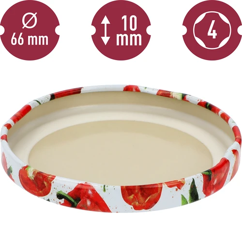 Tampas fi 66/4 com pimentos ilustrados - 10 unidades - 4