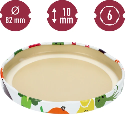 Tampas fi 82/6 com motivos de legumes - 10 unidades - 4