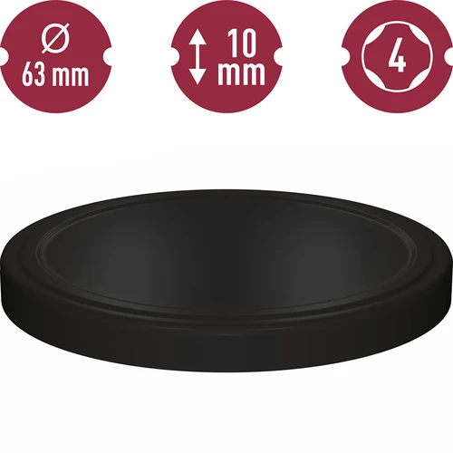 Tampas TO para frascos fi 63/4, pretas, 10 unid. - 3