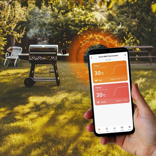 Termometr kuchenny z Bluetooth, 2 sondy - 12