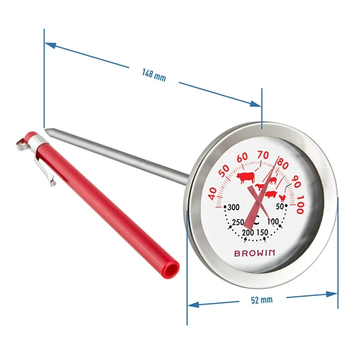Termômetro com escala dupla (30°C a 100°C) / (50°C a 300°C) 13,0cm - 3