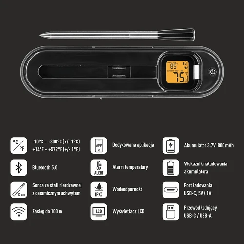 Termômetro culinário com sonda sem fio Bluetooth - 6