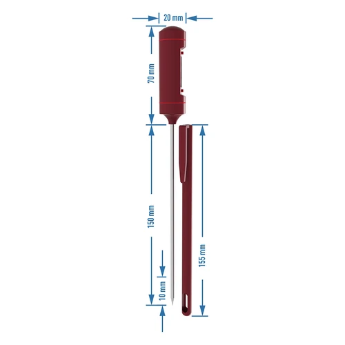 Termómetro culinário eletrónico, LCD (-20°C a +250°C), vermelho - 5