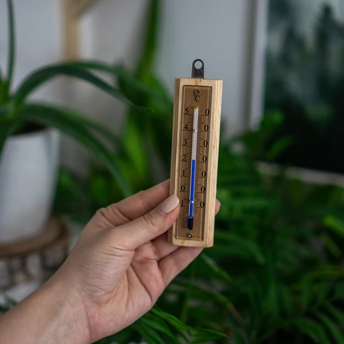 Termómetro de ambiente com escala dourada (-10°C a +50°C), 12 cm - 5