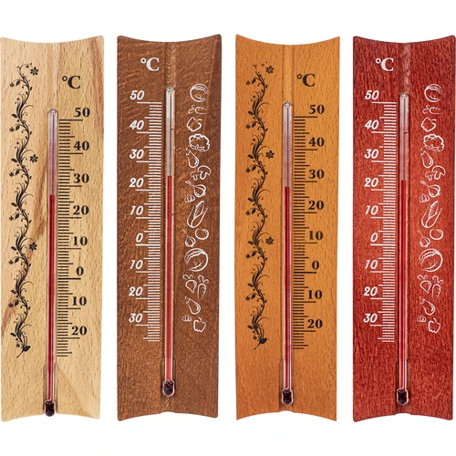 Termômetro de ambiente de madeira (-20 a +50°C), 15 cm, mix - 2
