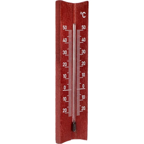 Termômetro de ambiente de madeira (-20 a +50°C), cor mogno, 15 cm - 2