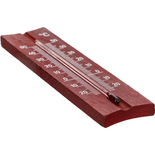 Termômetro de ambiente de madeira (-20 a +50°C), cor mogno, 15 cm - 4