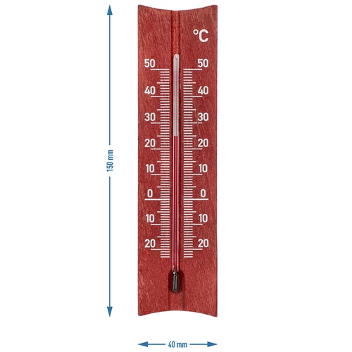 Termômetro de ambiente de madeira (-20 a +50°C), cor mogno, 15 cm - 5