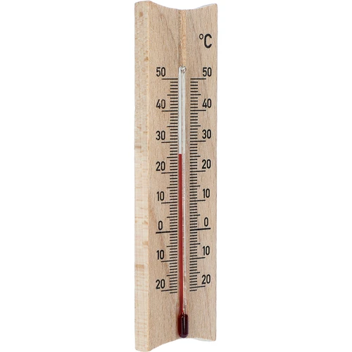 Termômetro de ambiente de madeira (-20 a +50°C), marrom claro, 15 cm - 2