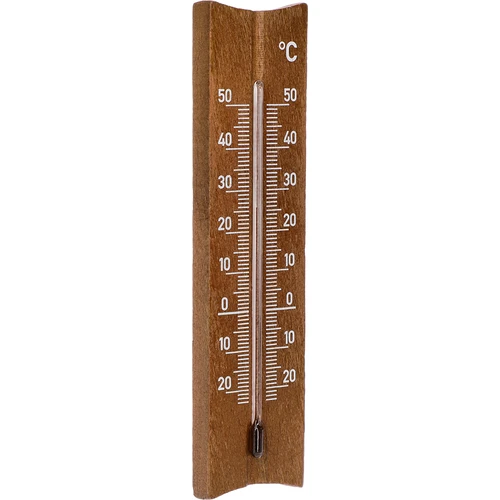 Termômetro de ambiente de madeira (-20 a +50°C), marrom escuro, 15cm - 2