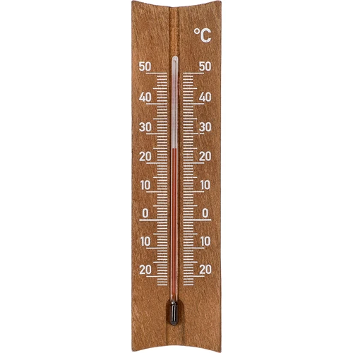 Termómetro de ambiente em madeira (-20 a +50°C), castanho-escuro, 15cm