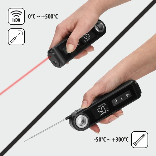 Termómetro de cozinha de infravermelhos, compacto, com sonda dobrável - 6