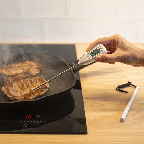 Termômetro de cozinha eletrônico (-50°C a +300°C) com estojo, branco - 4