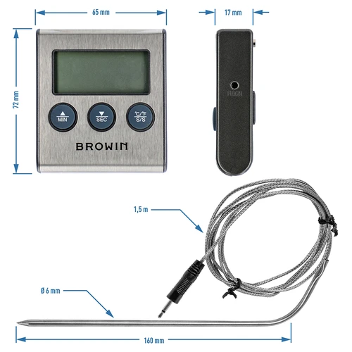 Termómetro de cozinha eletrónico com sonda (0°C a 250°C) - 9