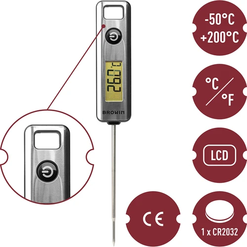 Termômetro de cozinha eletrônico, LCD (-50°C a +200°C) - 5