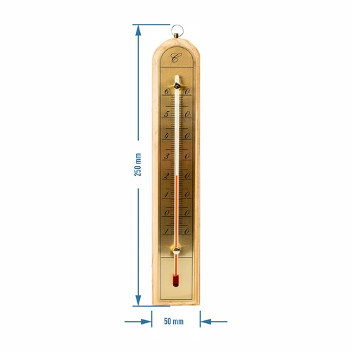 Termómetro de interior com escala dourada (-10°C a +60°C) 28 cm, sortido - 5