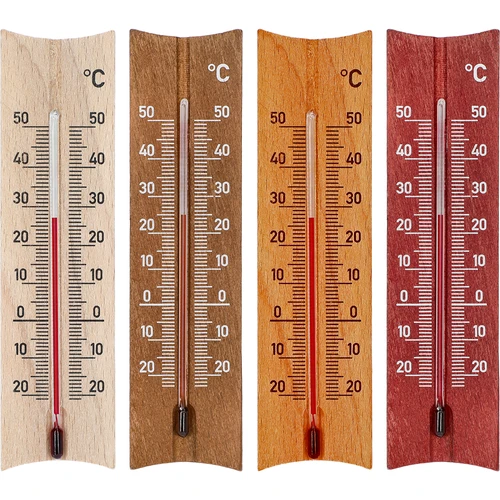 Termómetro de interior em madeira (-20 a +50°C), 15 cm, sortido