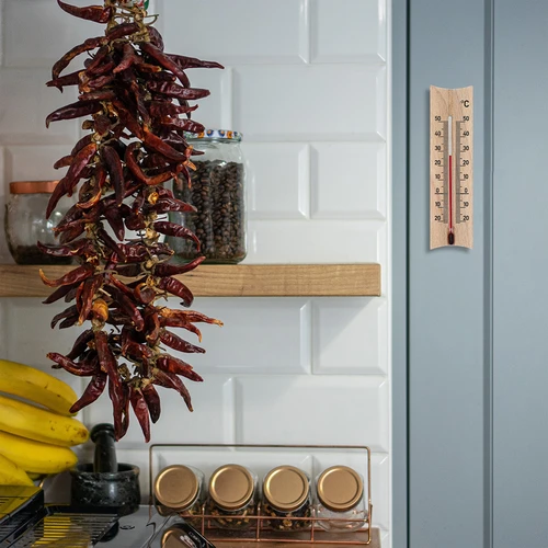 Termómetro de interior em madeira (-20 a +50°C), 15 cm, sortido - 7