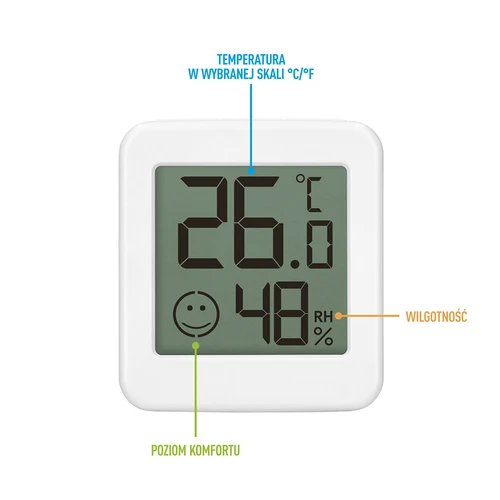 Termômetro eletrônico com indicador de conforto, branco - 8