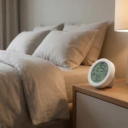 Termómetro eletrónico da Soens - com sensor externo, redondo branco - 6