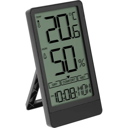 Termómetro eletrónico de ambiente da marca Soens, preto