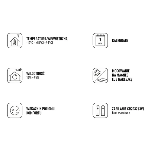 Termómetro eletrónico de interior, branco - 8