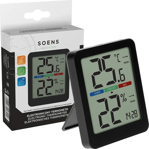 Termómetro eletrónico de interior, preto - 8