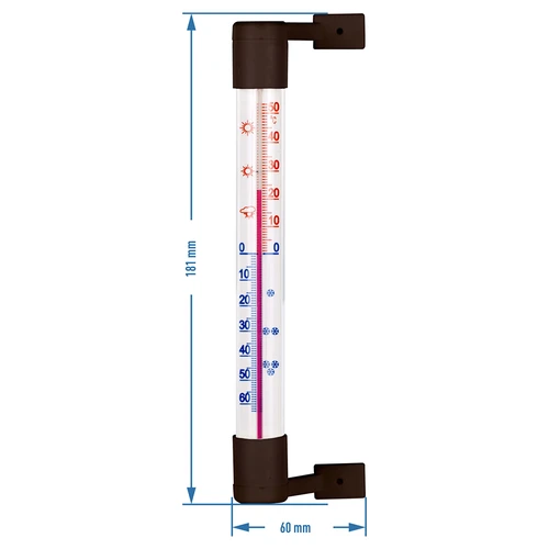 Termômetro externo marrom (-50°C a +50°C) 18cm - 3