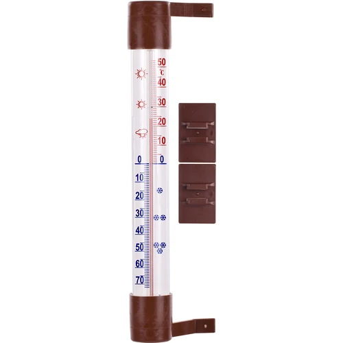 Termômetro externo marrom (-60°C a +50°C) 23cm  - 1 