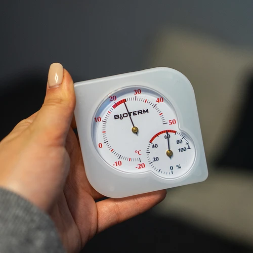 Termômetro interno bimetálico com higrômetro (-20 a +50°C), branco - 8