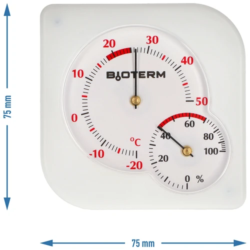 Termômetro interno bimetálico com higrômetro (-20 a +50°C), branco - 4
